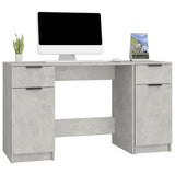 Desk with Side Cabinet Concrete Grey Engineered Wood 3115911