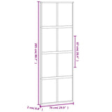 Sliding Door Black 76x205 cm Tempered Glass and Aluminium 155222