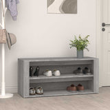 Shoe Rack Concrete Grey 100x35x45 cm Engineered Wood 816908