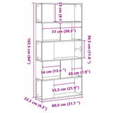 Bookcase 5-Tier Sonoma Oak 80,5x23,5x162,5 cm Engineered Wood 852773