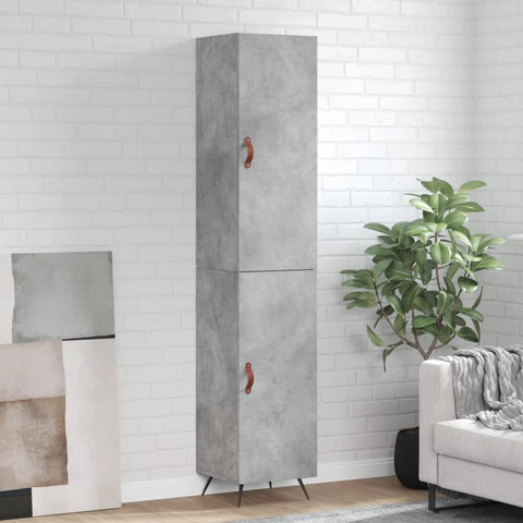 Highboard Concrete Grey 34.5x34x180 cm Engineered Wood 3198765