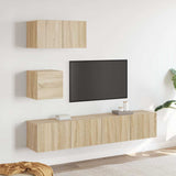 4 Piece TV Cabinet Set Sonoma Oak Engineered Wood 3114640