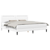 Bed Frame with LED Strip Lights White 180 x 200 cm Faux Leather 42028042