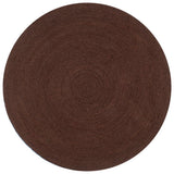 ZNTS Handmade Rug Jute Round 120 cm Brown 133672