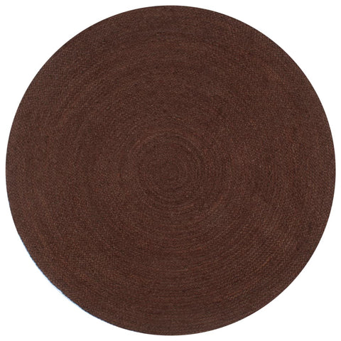 Handmade Rug Jute Round 150 cm Brown 133673