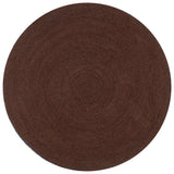 Handmade Rug Jute Round 120 cm Brown 133672