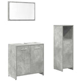 3 Piece Bathroom Furniture Set Concrete Grey Engineered Wood 3324851