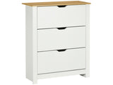Slim Shoe Cabinet, Narrow Shoe Cupboard with 3 Flip Drawers, Adjustable Shelves for 18 Pairs of T3398P344125