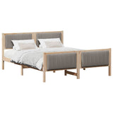 Bed frame Brown and taupe 150 x 200 cm Solid pine wood 3394316