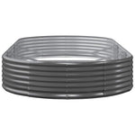 Garden Raised Bed Galvanised Steel 296x140x36 cm Anthracite 319031