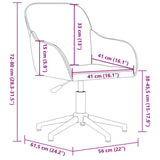 Office Chair Light Grey 56 x 61.5 x 72 cm Velvet 42025219