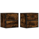 ZNTS Wall-mounted Bedside Cabinets 2 pcs Smoked Oak 40x31x39.5 cm 848729