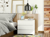 White Modern Bedside Table Cabinet Nightstand with 3 Storage Drawers Bedroom Furniture 49136774