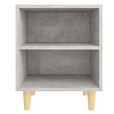 Bed Cabinets with Solid Wood Leg 2 pcs Concrete Grey 40x30x50cm 805788