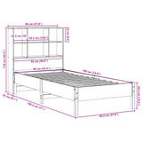 Bookcase Bed without Mattress White 90x190 cm Single Solid Wood Pine 3322892