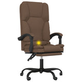 Massage Reclining Office Chair Brown Fabric 349674