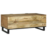 Coffee Table Brown and Black 100 x 54 x 40 cm Solid Acacia wood 4017948