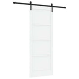 Sliding Door White and Black 83 x 211 cm Solid Pine Wood 3333171