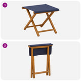 Deck Chair 2 pcs Solid Eucalyptus Wood Blue 42024893