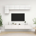 ZNTS 5 Piece TV Cabinet Set High Gloss White Engineered Wood 3079324