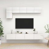 ZNTS 5 Piece TV Cabinet Set High Gloss White Engineered Wood 3079324