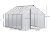 190 x 253 cm Walk-In Polycarbonate Greenhouse - Silver-Tone T3398P377631