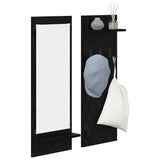 Wall-Mounted Coat Rack with Shelf Black Oak 70 x 10 x 90 cm 874524
