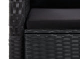 11 Piece Garden Dining Set with Cushions Black Poly Rattan 3277655