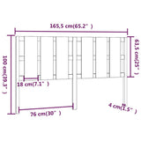 Bed Headboard Black 165.5x4x100 cm Solid Wood Pine 818004