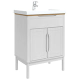Bathroom Sink Cabinet with Shelf FLORO White 60 x 40 x 80 cm 42011242