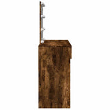 Dressing Table with LED Smoked Oak 100x40x130 cm 848196