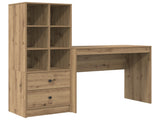 Desk with Drawer with Shelf with Storage 2 pcs Artisan Oak 3337328