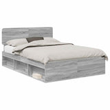 Bed Frame Grey Sonoma 160 x 200 cm Solid Pine Wood 3412056