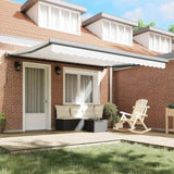 Retractable Awning Manual White 400 x 300 cm Fabric, Metal 3330636