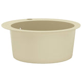 Granite Kitchen Sink Single Basin Round Beige 144864
