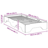 Bed Frame No Mattress Stackable 100x200 cm Solid Wood 859199