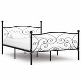Bed Frame without Mattress with Slatted Base Black Metal 160x200 cm 284458
