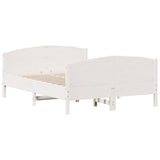 Bed Frame without Mattress White 120x200 cm Solid Wood Pine 3216177