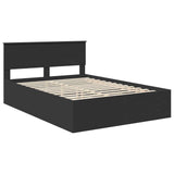 Bed Frame with Headboard Black 150 x 200 cm Engineered Wood 3408656