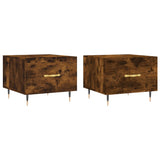 Coffee Tables 2 pcs Smoked Oak 50x50x40 cm Engineered Wood 829359