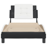 Bed Frame without Mattress "Zadar" Black and White 100x200 cm Faux Leather 3208168