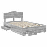 Bed Frame with Drawer Grey Sonoma 120 x 190 cm Engineered Wood 3413225