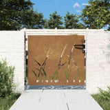 Garden Gate 85x100 cm Corten Steel Grass Design 153221
