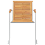 Garden Chairs 8 pcs Solid Teak Wood and Stainless Steel 3078553