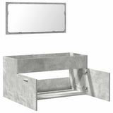 Bathroom Cabinet with Mirror Concrete Grey Engineered Wood 856380