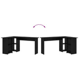Desk with Shelf Black Oak 142 x 102 x 73 cm Engineered Wood 869291