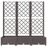 Garden Planter with Trellis Brown 120x40x121.5 cm PP 318262