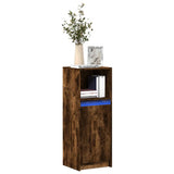 Sideboard with LED Smoked Oak 38x34x100 cm Engineered Wood 852170