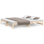 ZNTS Pull-out Day Bed without Mattress 2x cm Solid Wood Pine 823404