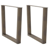 Dining Table Legs V-Shape 2 pcs Natural Steel 90x cm Steel 4012655